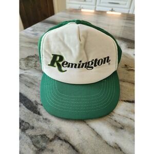 Vintage Remington Hat Green White Trucker Snapback Hunting‎ Fishing Outdoors